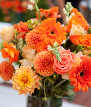 Color Theory in Floral Design 3 Orange, Yellow Orange, and Yellow flower arrangement
