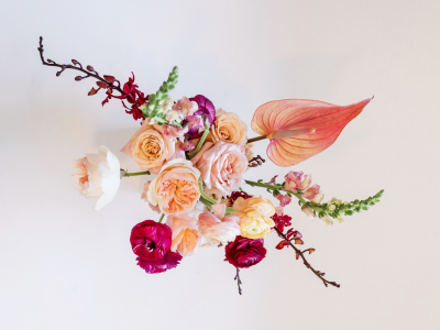 Color Theory in Floral Design 5 Purple, Orange, Green Arrangement